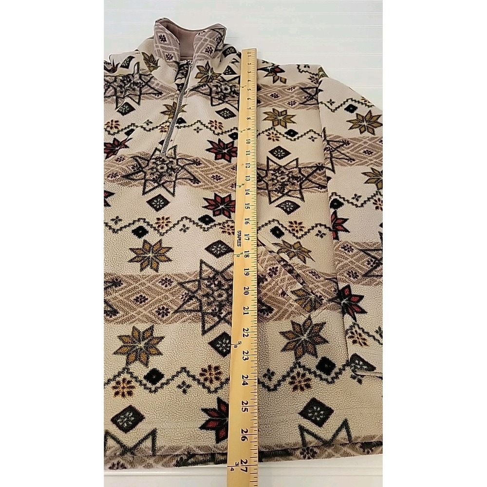 Brooks Brothers 1818 Sweater Mens  CREAM  Long Sleeve Mock Neck 1/4 Zip‎ PATTERN - Picture 5 of 8